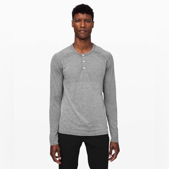 lululemon athletica Other - Lululemon Metal Vent Tech Long Sleeve Henley 2.0 Grey Size Large